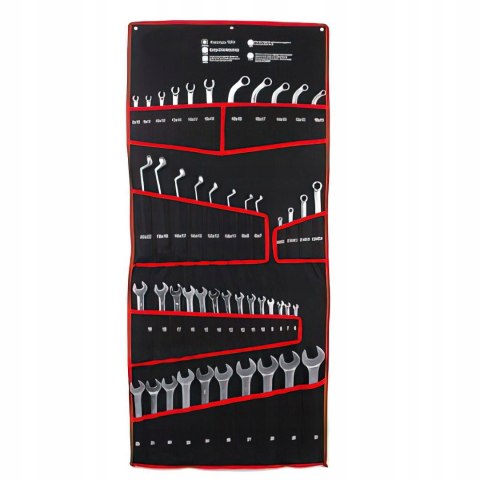 Klucze Płaskie Oczkowe Zakrzywione Dwustronne 47 Elementów 6-32 mm