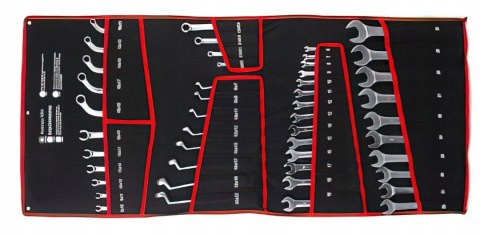 Klucze Płaskie Oczkowe Zakrzywione Dwustronne 47 Elementów 6-32 mm