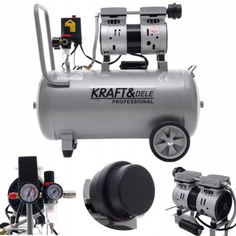 Kompresor Bezolejowy Sprężarka Kraft&Dele 24 L 8 Bar 230V 1200W 1440 RPM