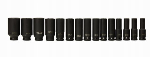 Nasadki Udarowe 1/2" Cala 15 Sztuk Długie 10-32 mm CR-V Walizka Kraft&Dele