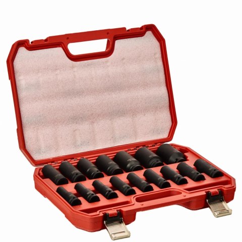 Nasadki Udarowe 1/2" Cala 16 Sztuk 10-32 mm CR-V Walizka Kraft&Dele