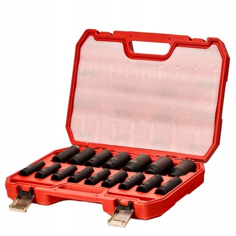 Nasadki Udarowe 1/2" Cala 16 Sztuk 10-32 mm CR-V Walizka Kraft&Dele