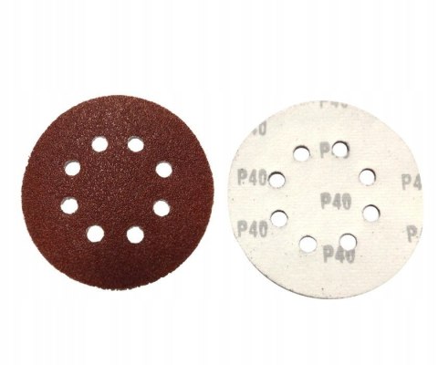 PAPIER ŚCIERNY NA RZEP Z OTWORAMI 125mm P40 50SZT KD11807