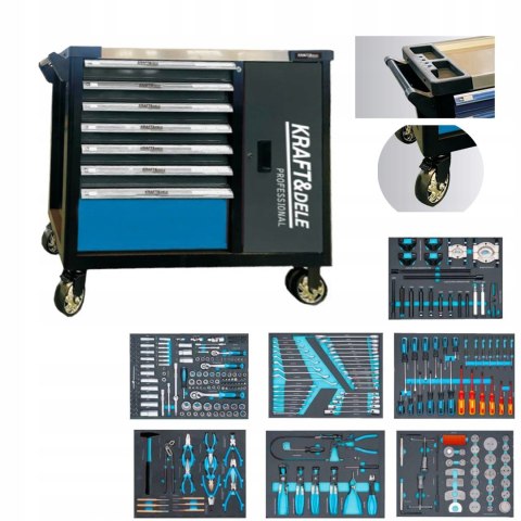 SZAFA NARZĘDZIOWA WÓZEK NARZĘDZIOWY 7 SZUFLAD 309 EL. KLUCZE NASADKI BITY