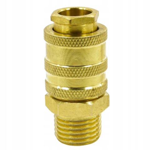 Szybkozłączka Mosiądz Pneumatyczna Gwint 1/2" Max 35 bar Kraft&Dele