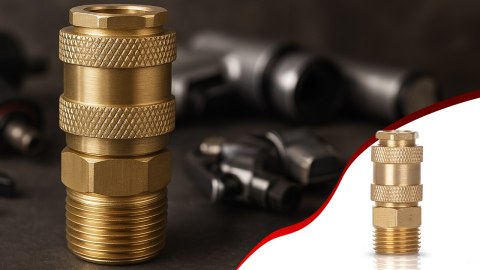 Szybkozłączka Mosiądz Pneumatyczna Gwint 1/2" Max 35 bar Kraft&Dele