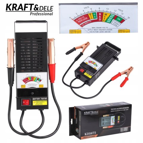 Tester Analogowy do Sprawdzania Akumulatorów 6/12V 200-1000A Kraft&Dele