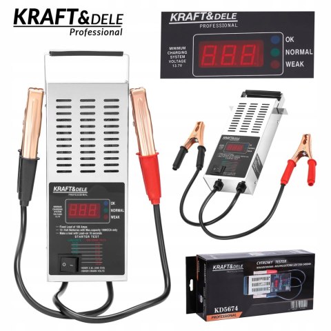 Tester Cyfrowy do Sprawdzania Akumulatorów 12V 150-1400A Kraft&Dele
