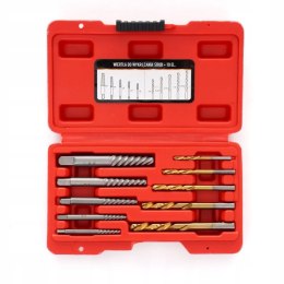 ZESTAW WIERTŁA DO WYKRĘCANA URWANYCH ŚRUB Z WALIZKĄ 10 SZT KRAFT&DELE