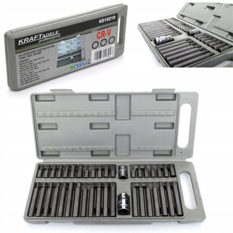 Zestaw Komplet Bitów Specjalnych HEX TORX SPLINE 40 Elementów Kraft&Dele