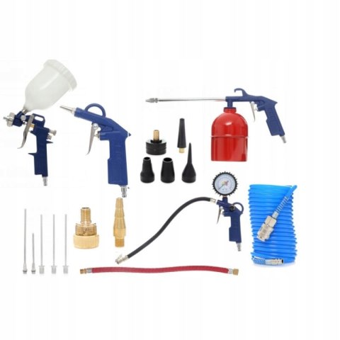 Zestaw Pneumatyczny Kompresora Wąż Końcówki Pistolet Lakierniczy 18 elem.