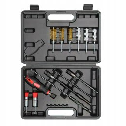 Zestaw Szczotek do Czyszczenia Gniazd Wtryskiwaczy 19 Elementów Kraft&Dele