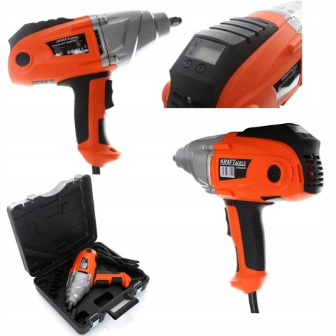 Elektryczny klucz udarowy 1/2" walizka nasadki Kraft&Dele KD1535 230V LCD