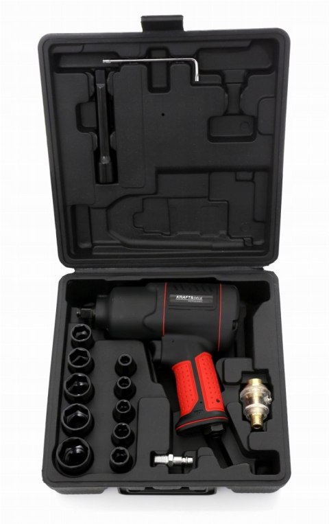 Klucz Udarowy Pneumatyczny 1/2" 1900Nm 7500 RPM 17 Elementów Kraft&Dele