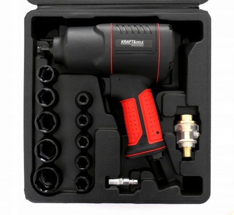 Klucz Udarowy Pneumatyczny 1/2" 1900Nm 7500 RPM 17 Elementów Kraft&Dele