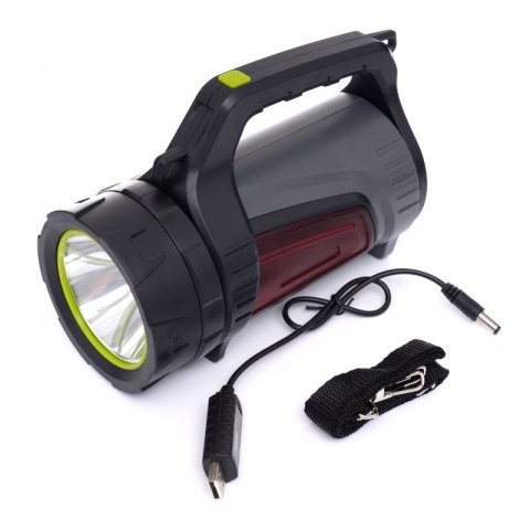 LATARKA AKUMULATOROWA SZPERACZ LED USB ŁADOWALNA POWERBANK 3.7V 8000MAH