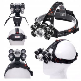 Latarka Czołowa 5 X Led T6 Cree Czołówka Bateria Kraft&Dele