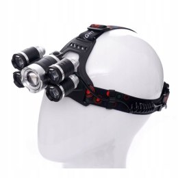 Latarka Czołowa 5 X Led T6 Cree Czołówka Bateria Kraft&Dele