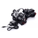 Latarka Czołowa 5 X Led T6 Cree Czołówka Bateria Kraft&Dele