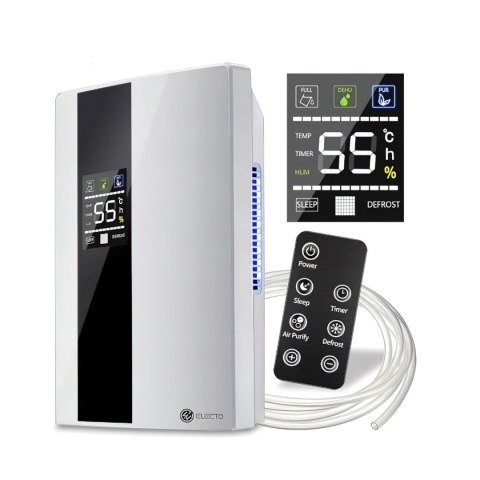 Osuszacz Powietrza Biały 65W 2000ml 270ml/24h LCD Pilot Kraft&Dele