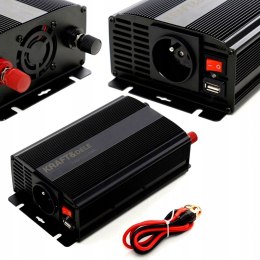 Przetwornica samochodowa Kraft&Dele 12V na gniazdo USB kable do akumulatora