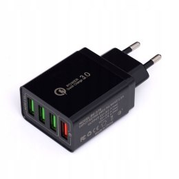 UNIWERSALNA SZYBKA ŁĄDOWARKA SIECIOWA 4 USB QUICK CHARGE 3.0 KRAFT&DELE