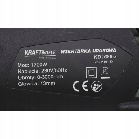 WIERTARKA UDAROWA ELEKTRYCZNA KING SERIES 13MM 230V 1700W KD1686-Z
