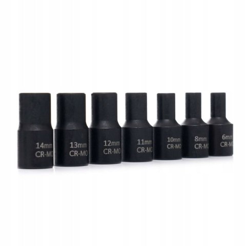 ZESTAW NASADKI DO OBRABIANYCH ŚRUB 1/2" 6-23mm WYBIJAK 15 SZT KRAFT&DELE