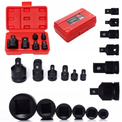 Zestaw Adaptery Redukcyjne Udarowe 6 Elementów Sztuk 1/4" 3/8" 1/2" 3/4"