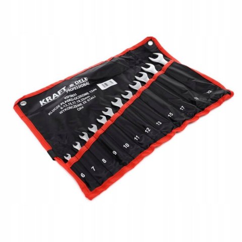 Zestaw Klucze 2 Stronne Płaskie Oczkowe Kraft&Dele 12 Elementów 6-22 mm
