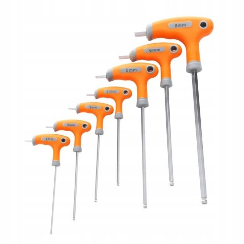 Zestaw Kluczy imbusowych Uchwyt T Głowica Kulowa Sześciokątne Kraft&Dele