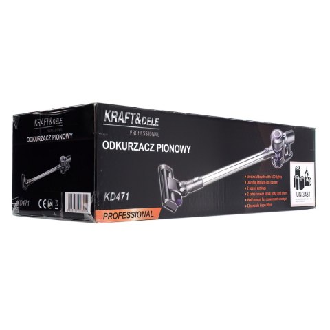 Bezprzewodowy Odkurzacz Pionowy LED 0,8L Fioletowy 2200mAh Kraft&Dele