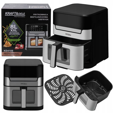 Frytkownica Beztłuszczowa LED AIRFRYER 8L 2200W XXL 10 Trybów Gotowania