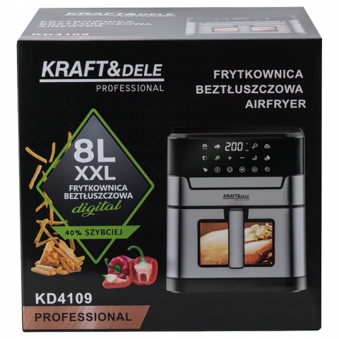 Frytkownica Beztłuszczowa LED AIRFRYER 8L 2200W XXL 10 Trybów Gotowania