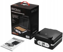 Gofrownica Elektryczna 2000W Duża Czarna XXL Gofry Belgijskie Kraft&Dele