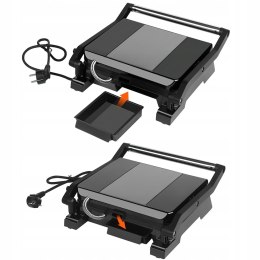 Grill Elektryczny 2w1 Teflon 2400W Regulacja Temperatury Tost Kraft&Dele