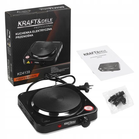 Kuchenka Elektryczna 1500W Płyta Grzewcza Regulacja Temperatury Kraft&Dele