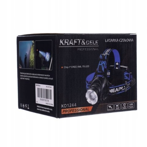 LATARKA CZOŁOWA CZOŁÓWKA LAMPKA LED AKUMULATOROWA KRAFT&DELE