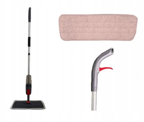 MOP PŁASKI ZE SPRYSKIWACZEM 118CM ZBIORNIK 350 ML WKŁAD Z MIKROFIBRY