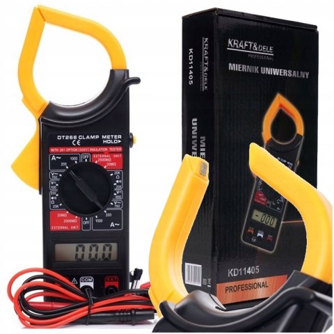 MULTIMETR MIERNIK PRĄDU CĘGOWY CYFROWY KD11405