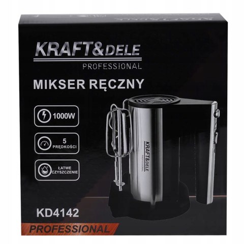 Mikser Ręczny Kuchenny 5 Prędkości 1000W Kraft&Dele