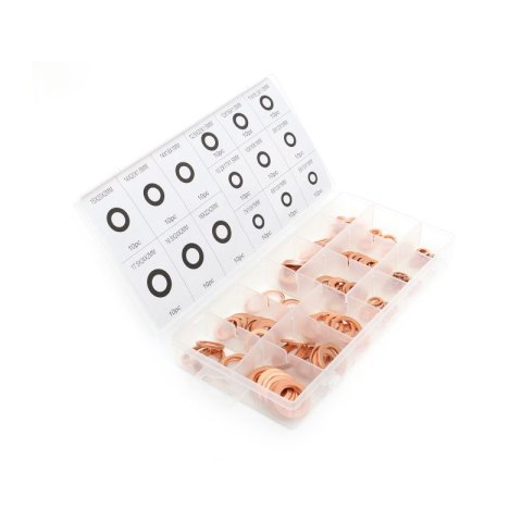 Podkładki miedziane Zestaw Podkładek Uszczelki 150 szt. Kraft&Dele KD10503