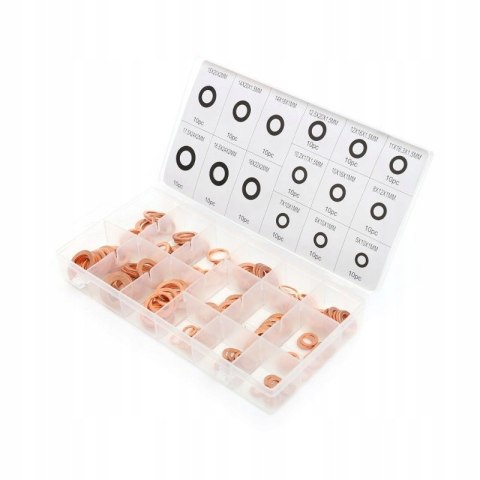 Podkładki miedziane Zestaw Podkładek Uszczelki 150 szt. Kraft&Dele KD10503