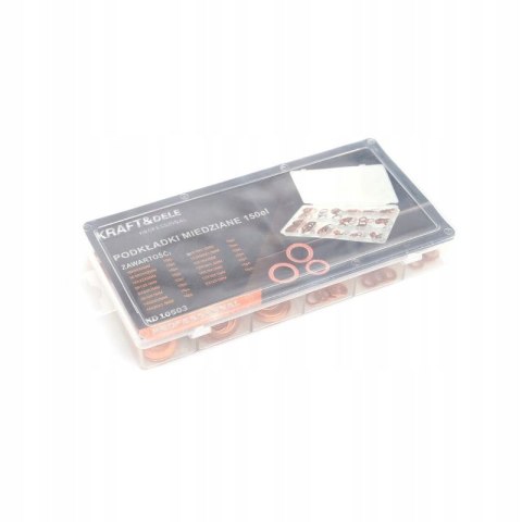 Podkładki miedziane Zestaw Podkładek Uszczelki 150 szt. Kraft&Dele KD10503