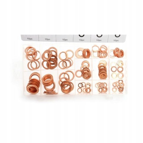 Podkładki miedziane Zestaw Podkładek Uszczelki 150 szt. Kraft&Dele KD10503