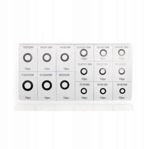 Podkładki miedziane Zestaw Podkładek Uszczelki 150 szt. Kraft&Dele KD10503