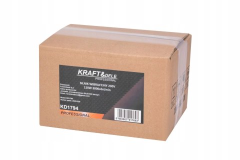 Silnik Wibracyjny 1 Fazowy 230V 110W 3000 RPM Kraft&Dele