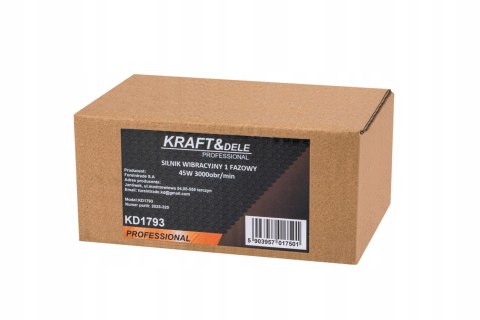 Silnik Wibracyjny 1 Fazowy 230V 45W 3000 RPM Kraft&Dele