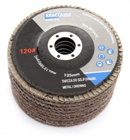 TARCZA DO SZLIFOWANIA DREWNA METALU 125mm LISTKOWA P10 ZESTAW 10szt. KD968