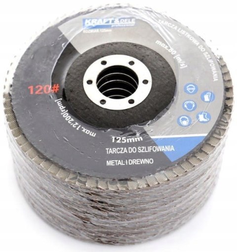 TARCZA DO SZLIFOWANIA DREWNA METALU 125mm LISTKOWA P10 ZESTAW 10szt. KD968